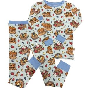 Toast + Jams Bamboo Blue Waffly Cute Pajama Set 2T 3T 4T 5-6 years